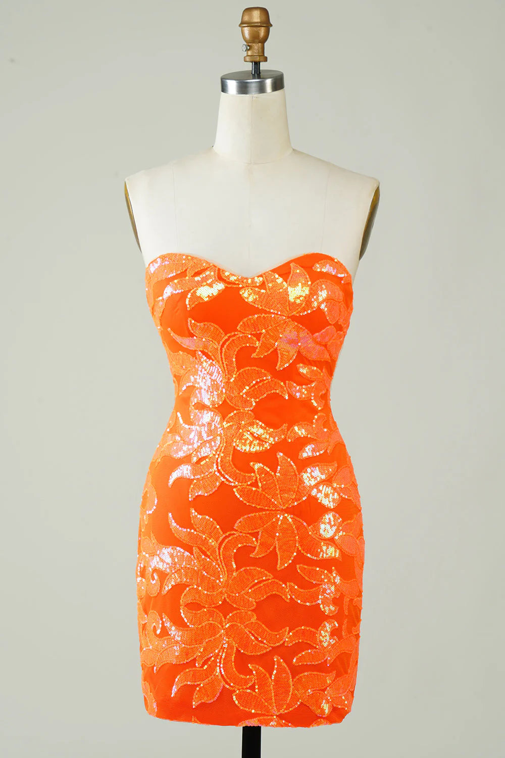 Strapless Orange Tight Full Of Charm Homecoing Dress