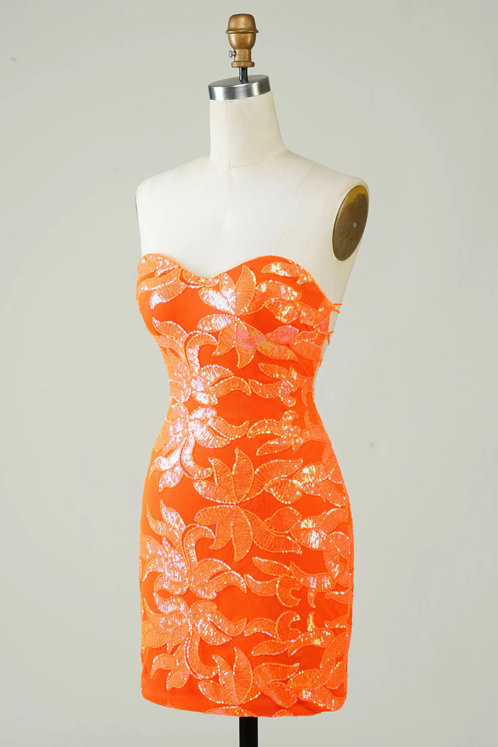 Strapless Orange Tight Full Of Charm Homecoing Dress