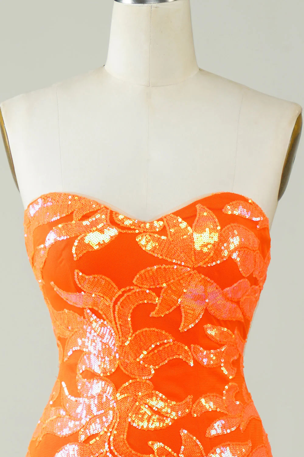 Strapless Orange Tight Full Of Charm Homecoing Dress