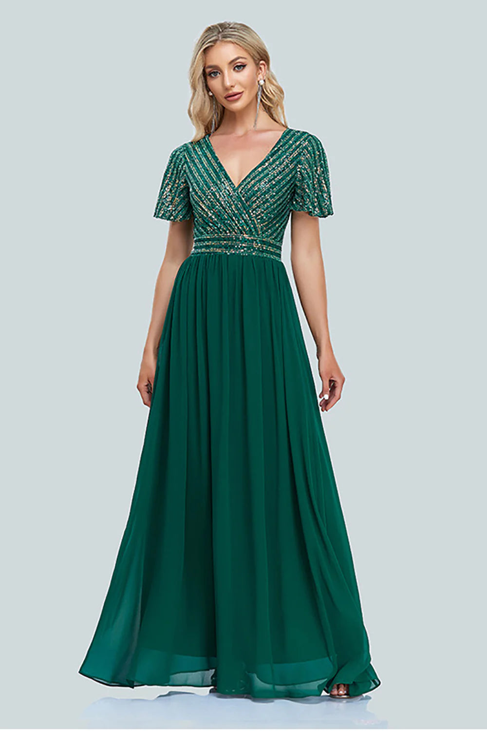 Sparkly Green Chiffon Beaded Full Of Charm Mother of the Bride Dresses