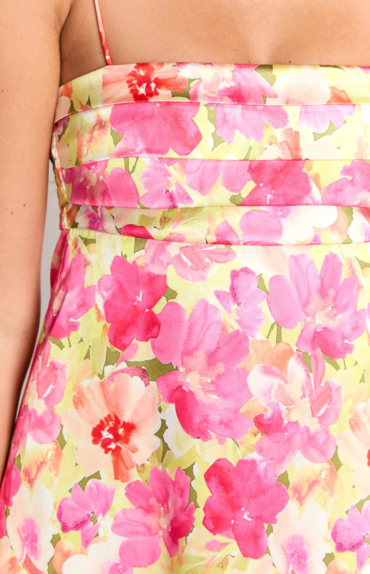 Yellow Floral Pop Full Of Charm Mini Dress