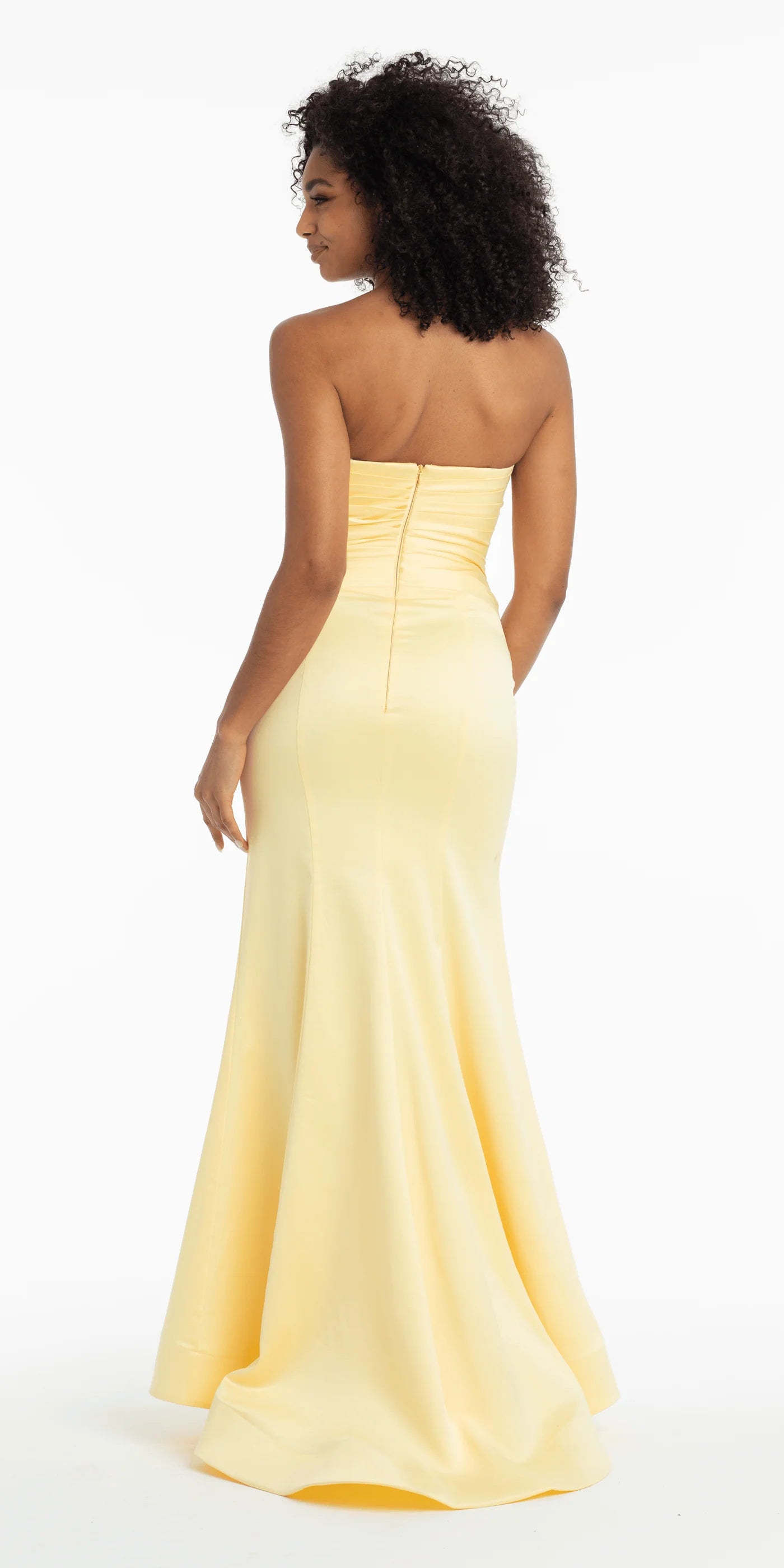 Charming Evening Dress with Strapless Neckline, Rhinestone Bows and Mermaid Silhouette