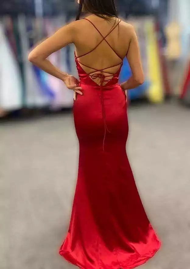 Charming slim fit/straight tube boat neck thin shoulder strap long/floor pleated silk Prom Dresses