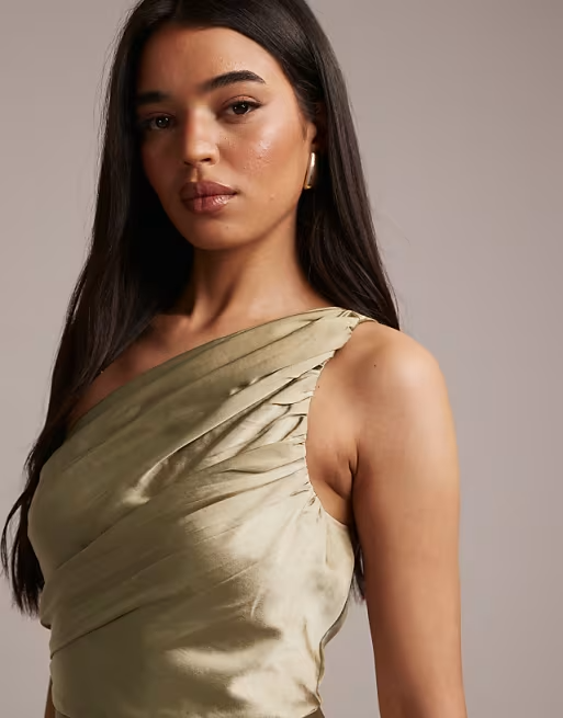 Chic Mermaid One-Shoulder Sleeveless Straight-Back Floor-Length Bridesmaid Dress