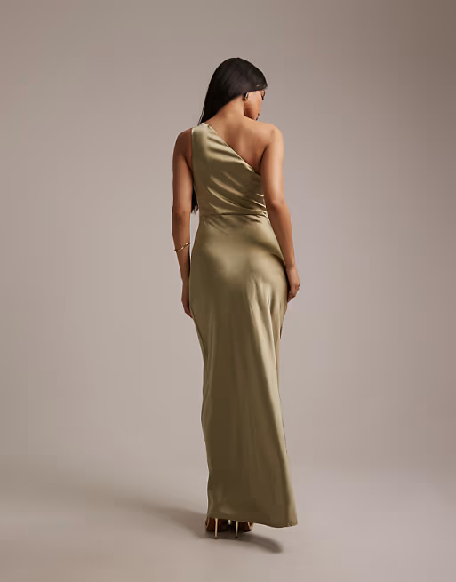 Chic Mermaid One-Shoulder Sleeveless Straight-Back Floor-Length Bridesmaid Dress