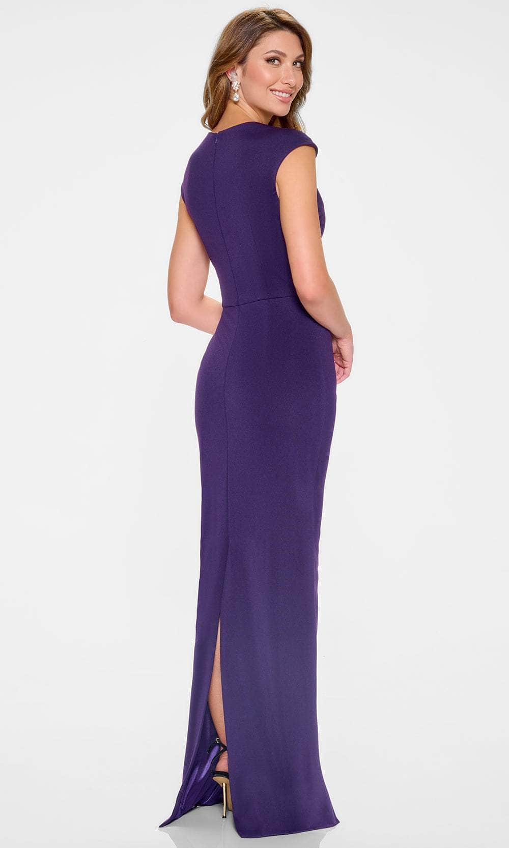 Chic Mermaid Square-Neck Cap-Sleeve Zipper-Back Floor-Length Beaded Mother of the Bride Dress