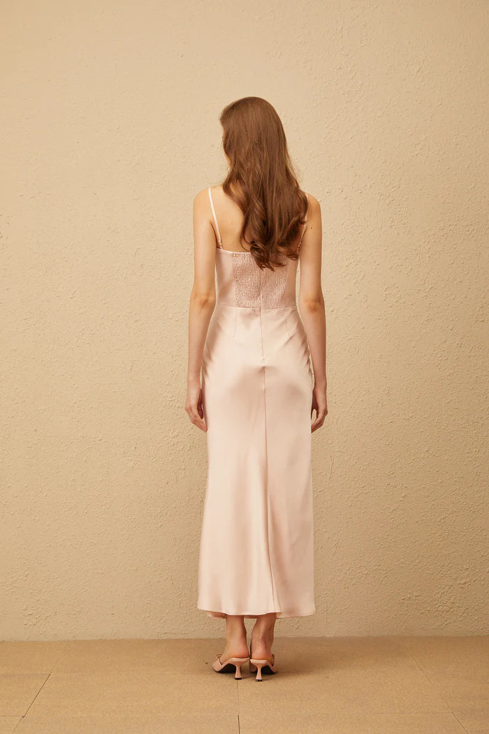 Chic Mermaid Sweetheart Neck Spaghetti Strap Lace Trim Floor Length Evening Dress