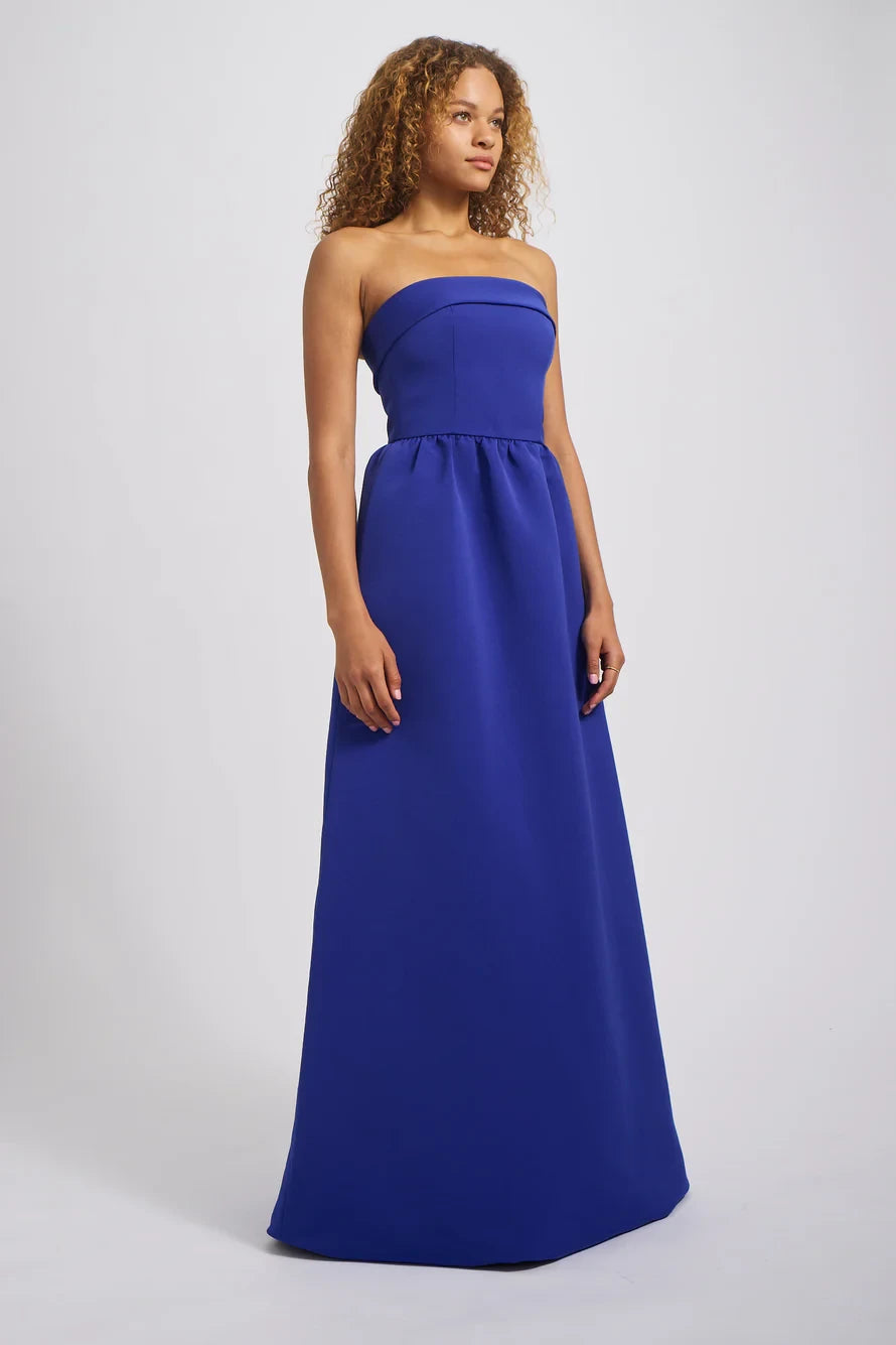 Chic Satin A-Line Strapless Sleeveless Zipper Back Floor-Length Bridesmaid Dresses