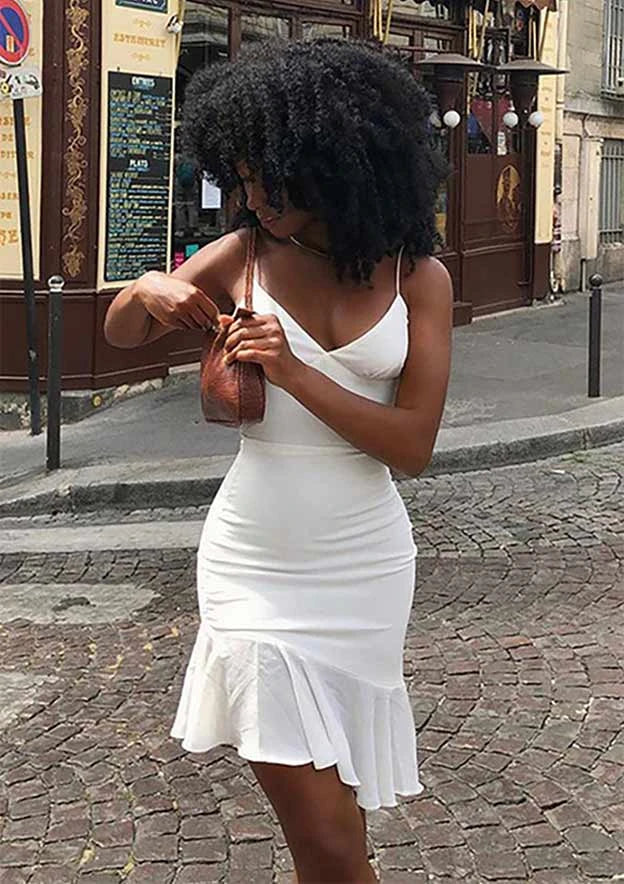 Chic Satin Sheath Sweetheart Sleeveless Low Back Mini Ruffled Homecoming Dresses