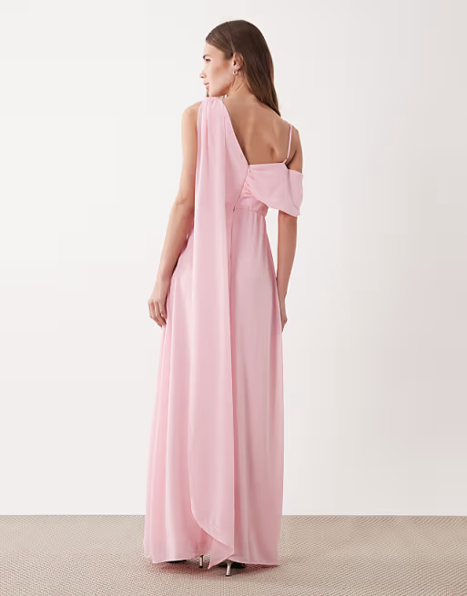 Chiffon A-Line One-Shoulder Sleeveless Floor Length Bridesmaid Dress