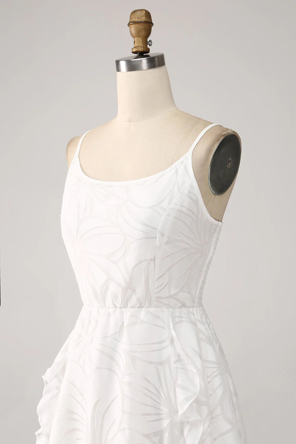 Cute A-Line Spaghetti Straps Short White Graduation Dress