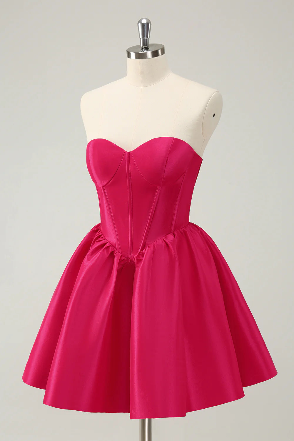Cute A Line Sweetheart Corset Short Fuchsia Homecoming Dress