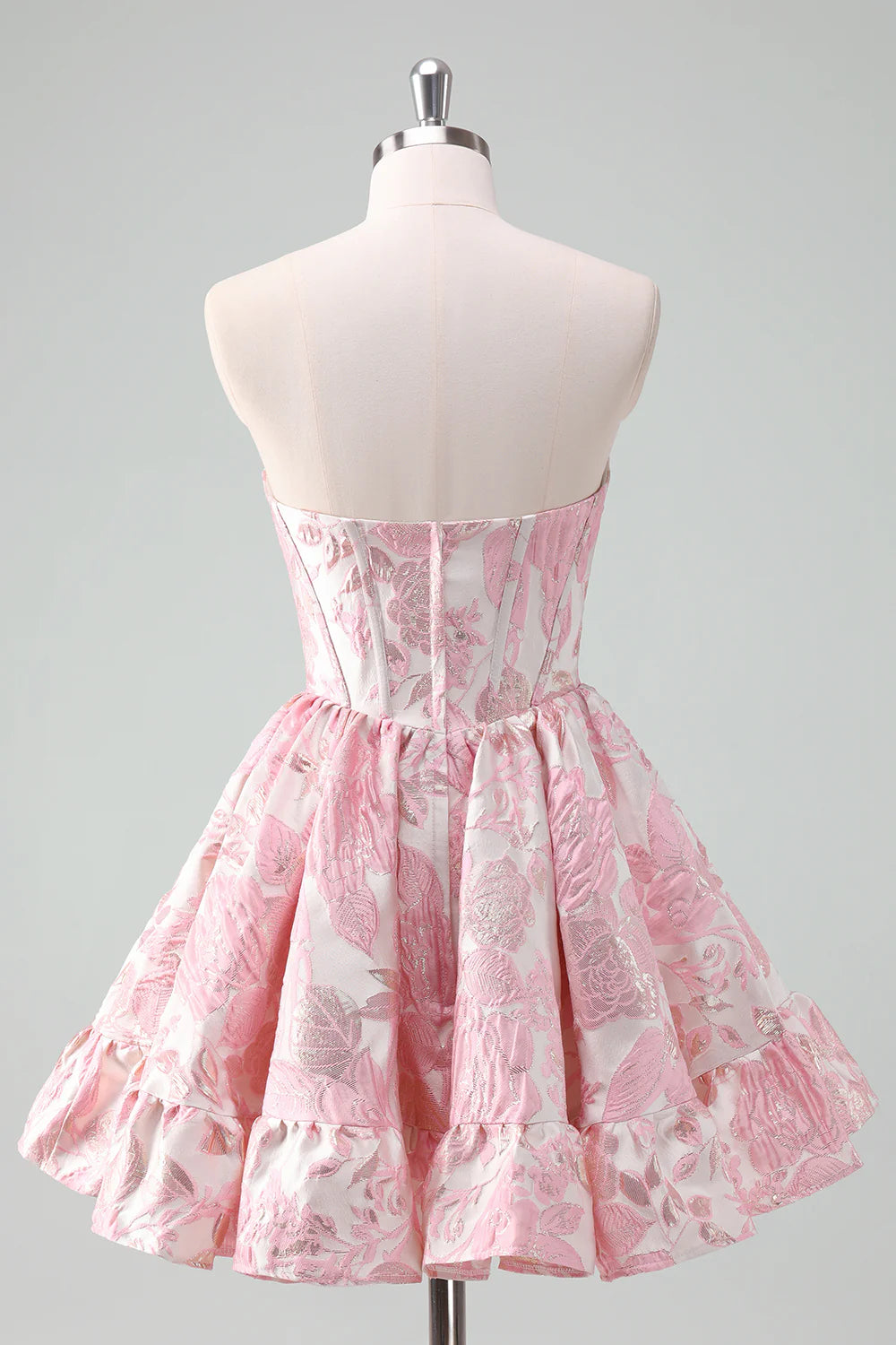 Cute Blush Ball Gown Sweetheart Satin Homecoming Dress with Ruffle