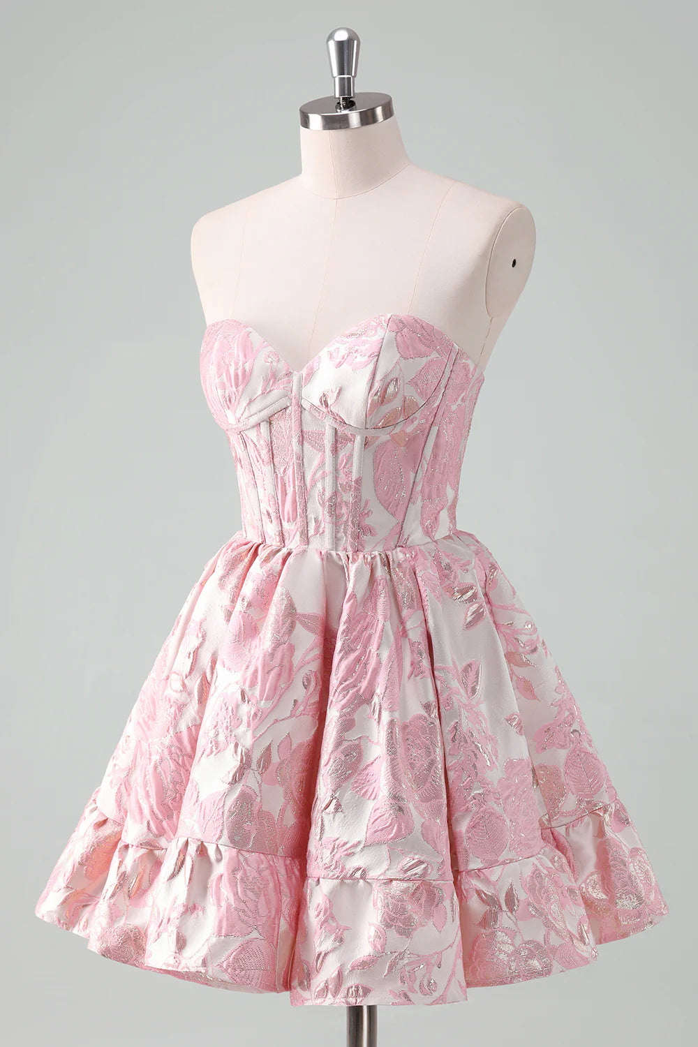 Cute Blush Ball Gown Sweetheart Satin Homecoming Dress with Ruffle
