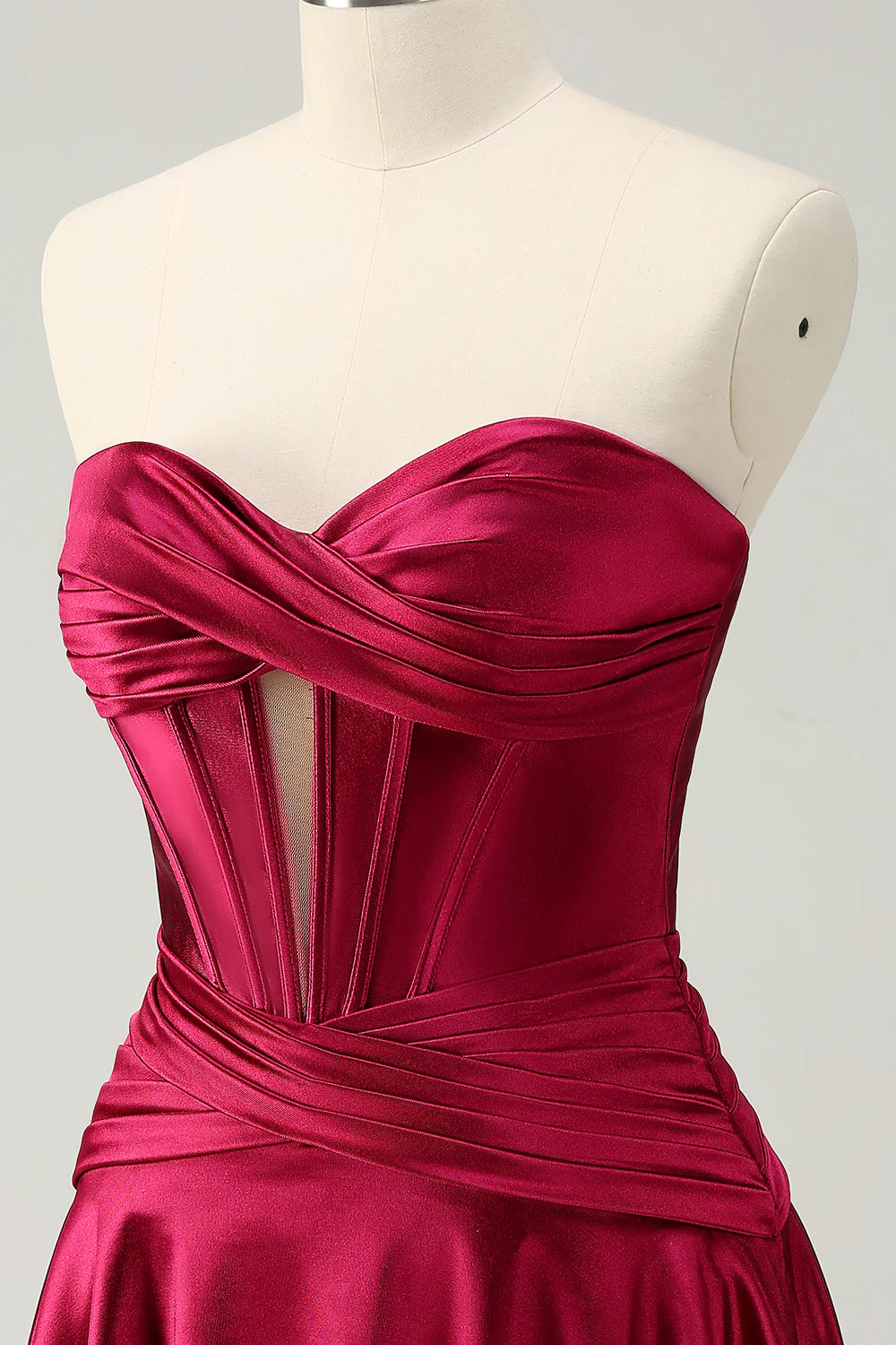 Cute Burgundy A Line Sweetheart Criss Cross Corset Homecoming Dress with Ruffles