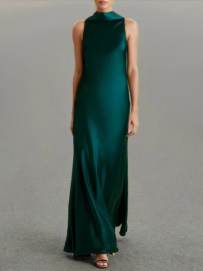 Peacock Prom Dress Sheath/Column Minimalist Sleeveless Peacock Floor Length Prom Dresses