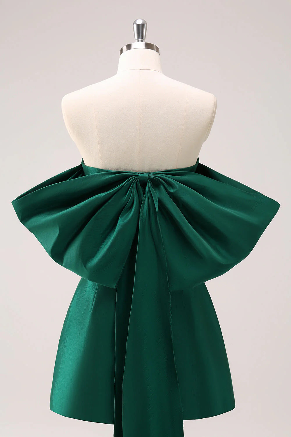 Dark Green A Line Strapless Short Homecoming Dress with Bow