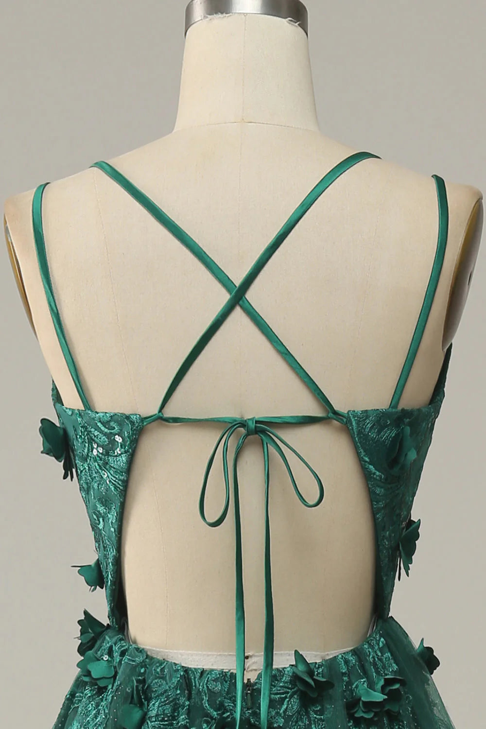 Dark Green A Line Tulle Full Of Charm Prom Dress with Slit