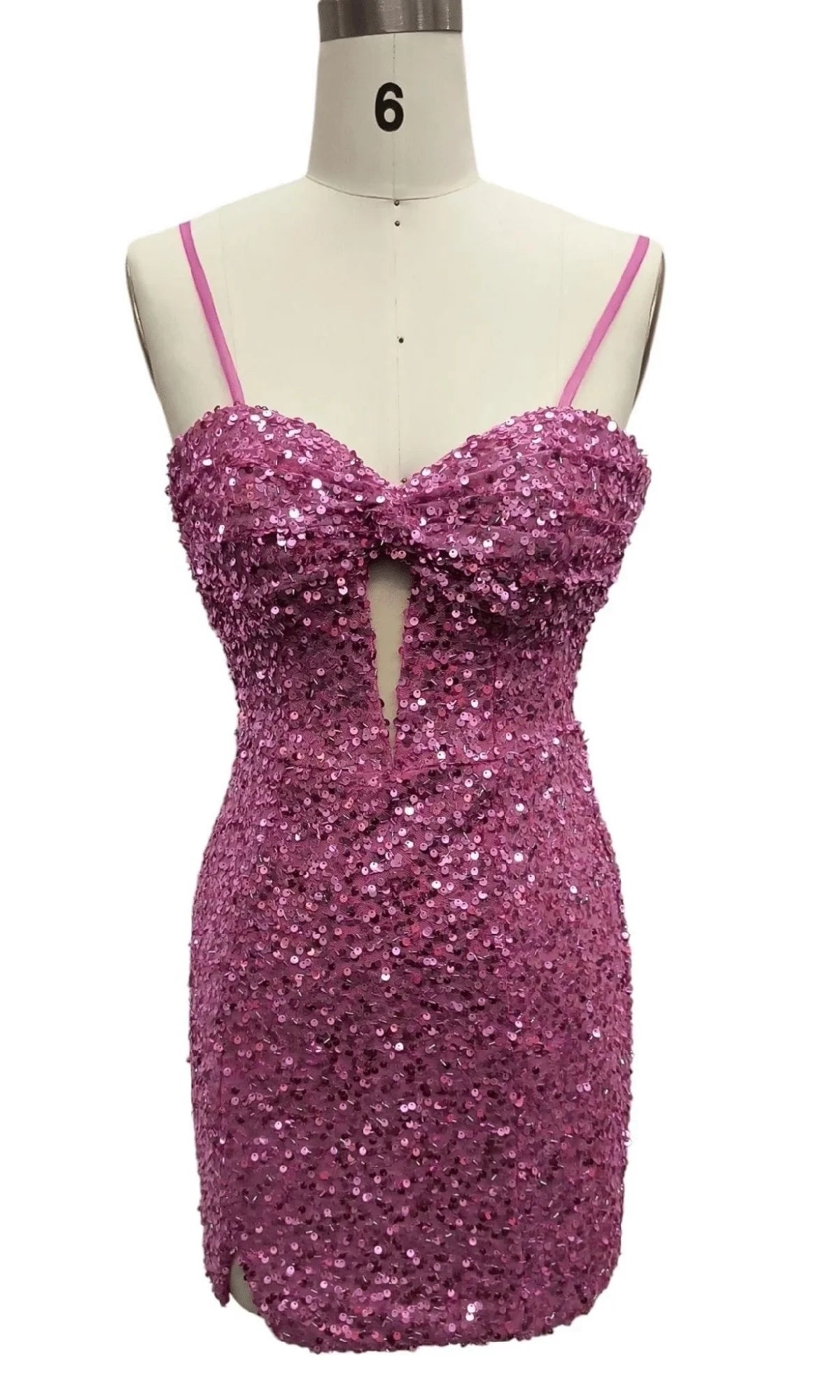 Dazzling Sequin Sheath Sweetheart Cutout Spaghetti Strap Low Back Short Homecoming Dresses