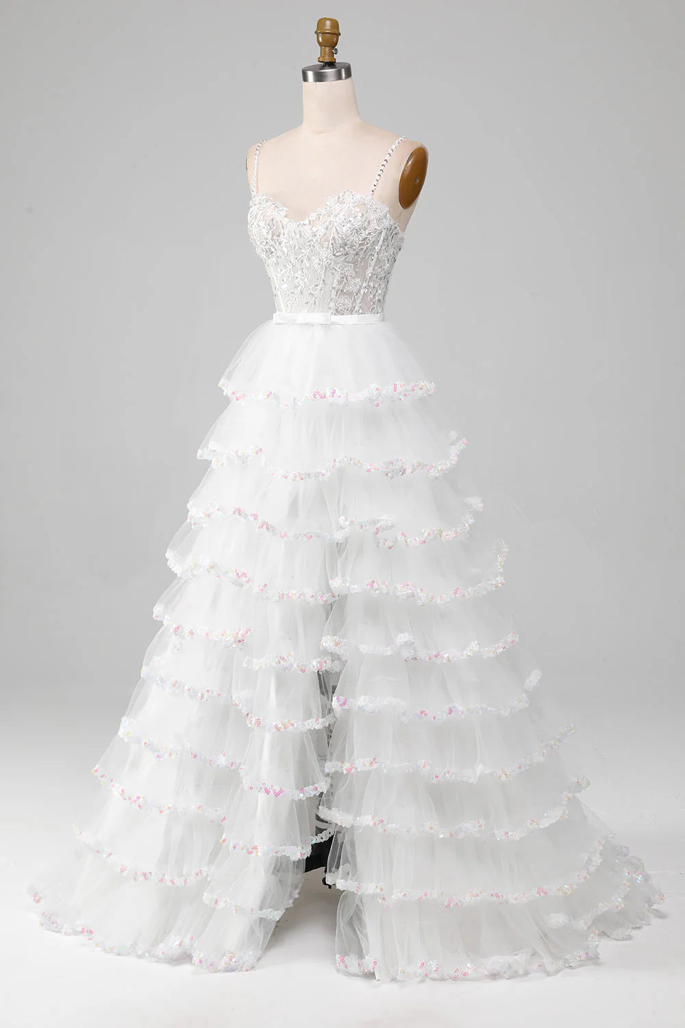 Dreamy Tulle A-Line Sweetheart Neck Beaded Strap Zipper Back Floor-Length Evening Dress