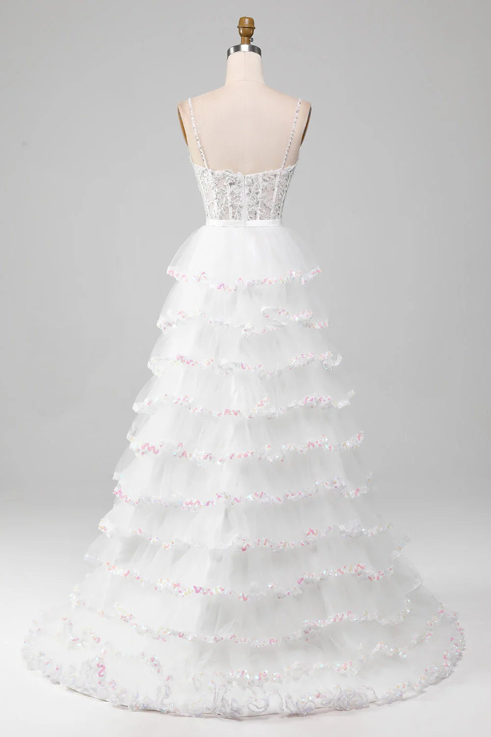 Dreamy Tulle A-Line Sweetheart Neck Beaded Strap Zipper Back Floor-Length Evening Dress