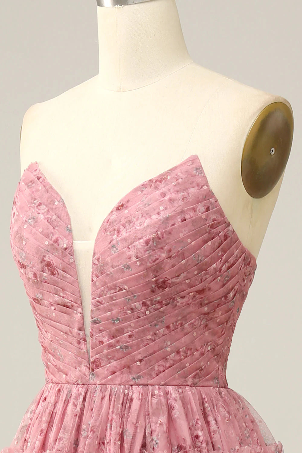 Dusty Rose Sweetheart A-Line Prom Dress