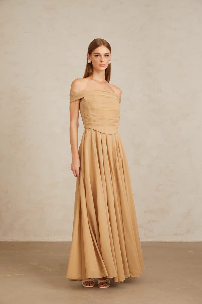 Elegant A Line Off The Shoulder Ruched Neck Sleeveless Corset Back Floor Length Evening Dress