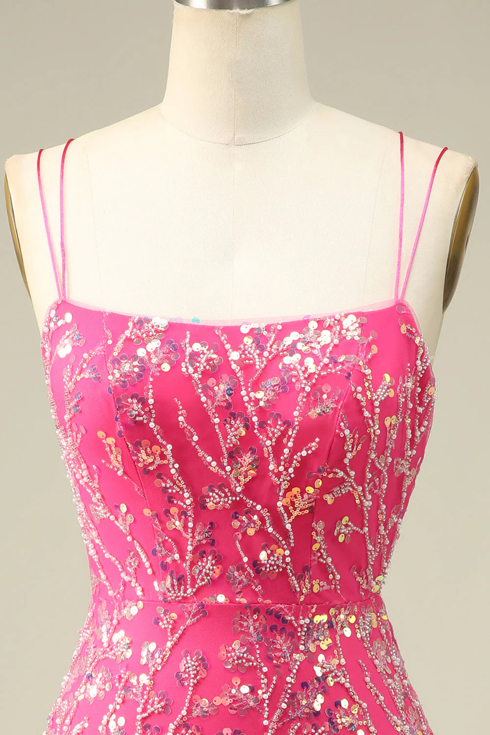Elegant Fuchsia Bodycon Corset Backless Short Homecoming Dress with Tassel