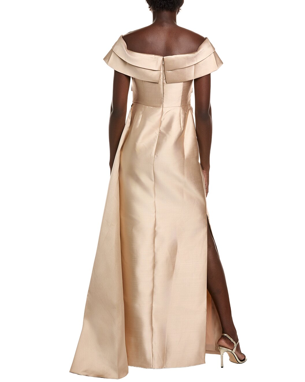 Elegant Mermaid Off-the-Shoulder Cross Bodice Floor Length Satin Evening Dress