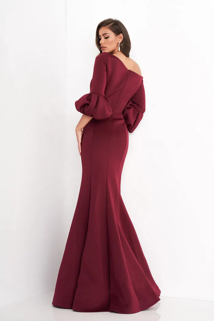 Elegant Mermaid Off-the-Shoulder Puffed Sleeve Floor-Length Evening Gown for Formal Events and Special Occasions