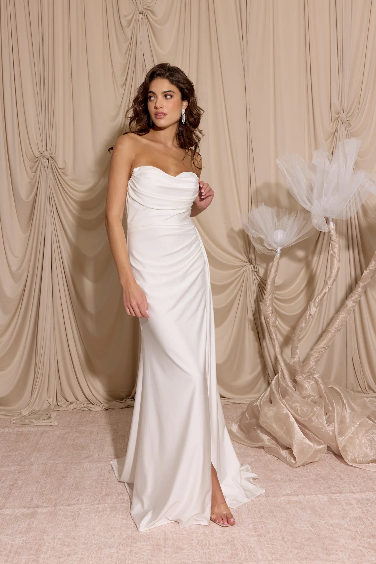 Elegant Mermaid Strapless Sweetheart Neck Sleeveless Floor Length Evening Dress