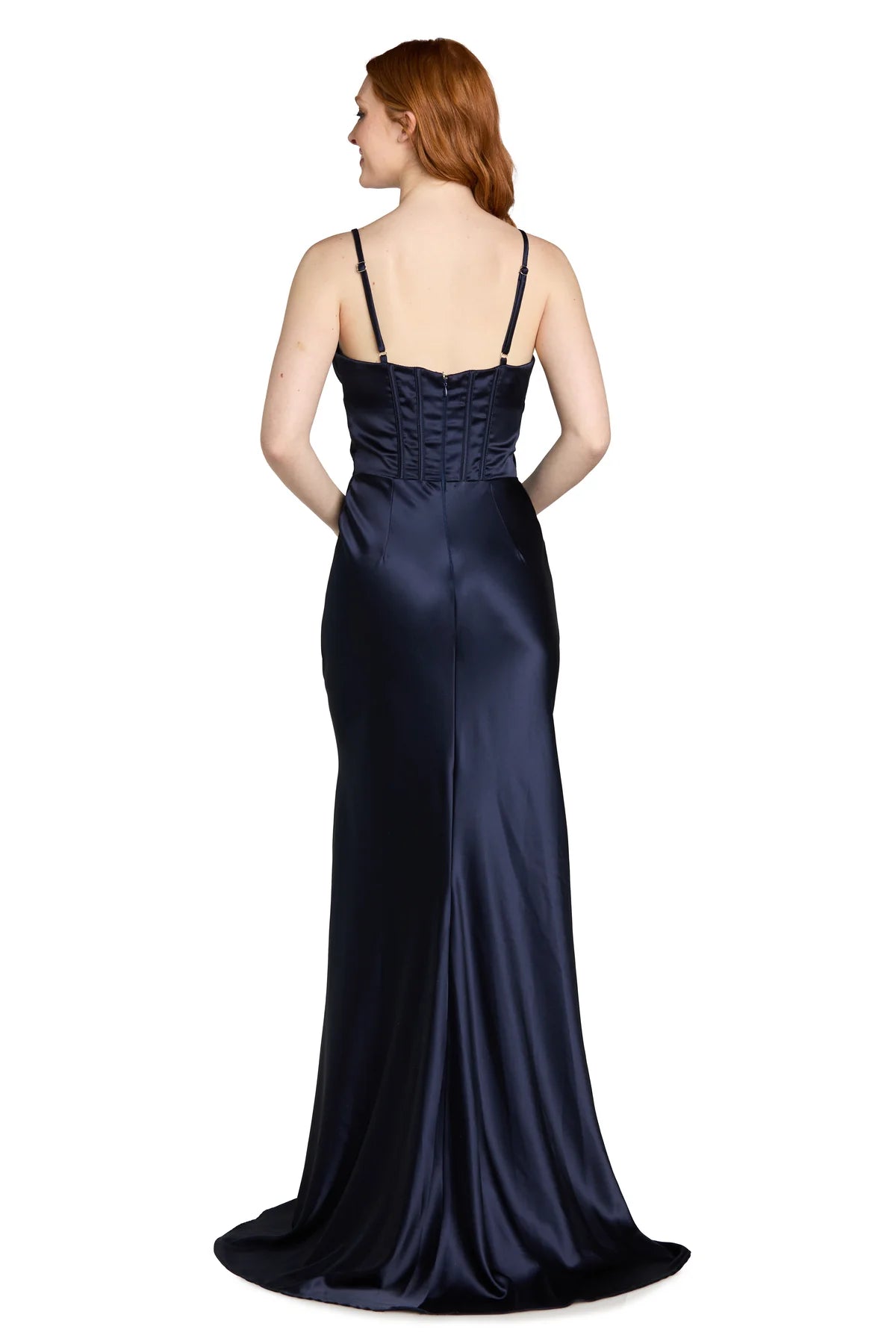 Elegant Mermaid Sweetheart V Neck Spaghetti Strap Low Back Floor Length Evening Dress