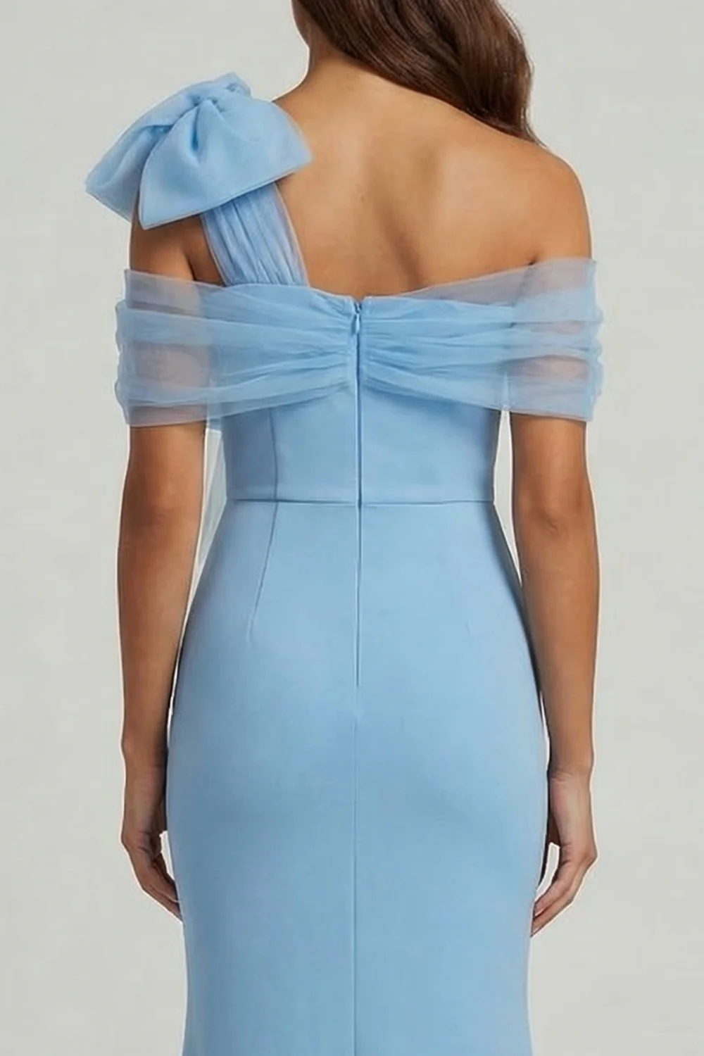 Elegant Off-Shoulder Tulle Bow Mermaid Mother of the Bride Dress