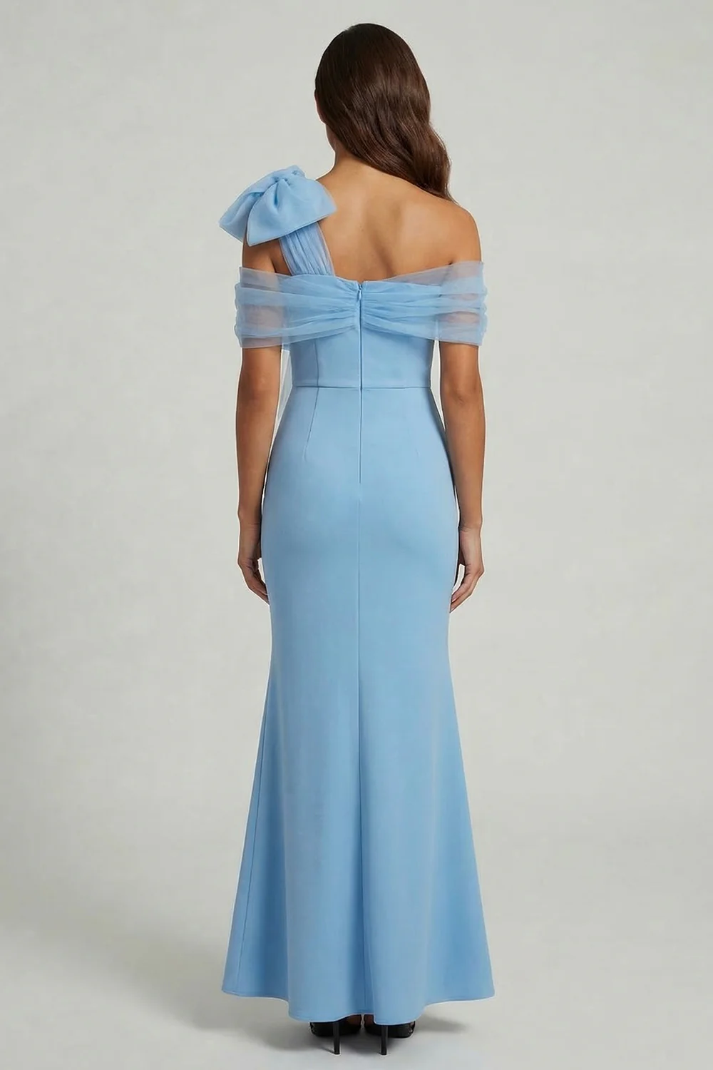 Elegant Off-Shoulder Tulle Bow Mermaid Mother of the Bride Dress