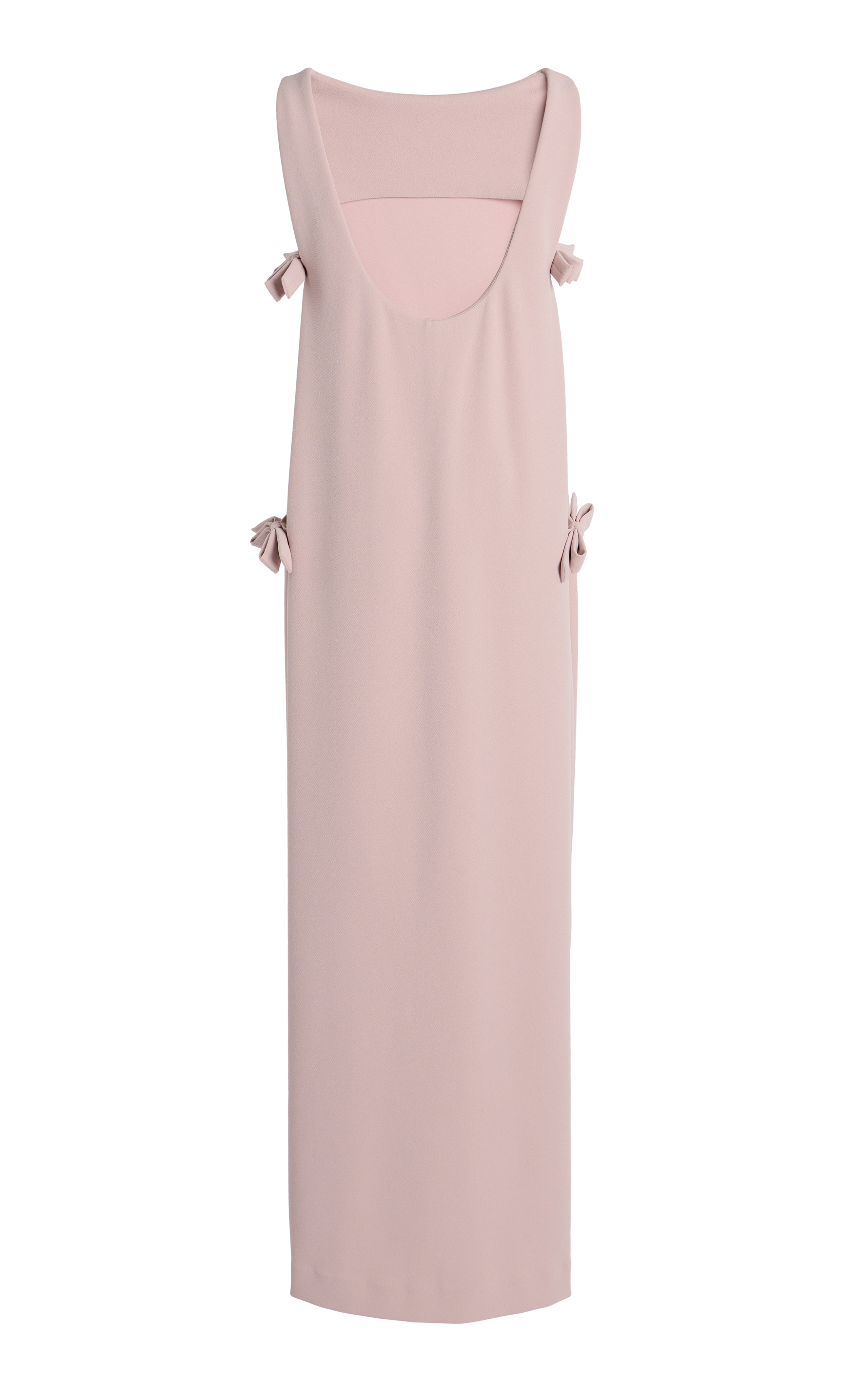 Elegant Refined Sheath Boat Neck Sleeveless Scoop Back Maxi Length Evening Dress