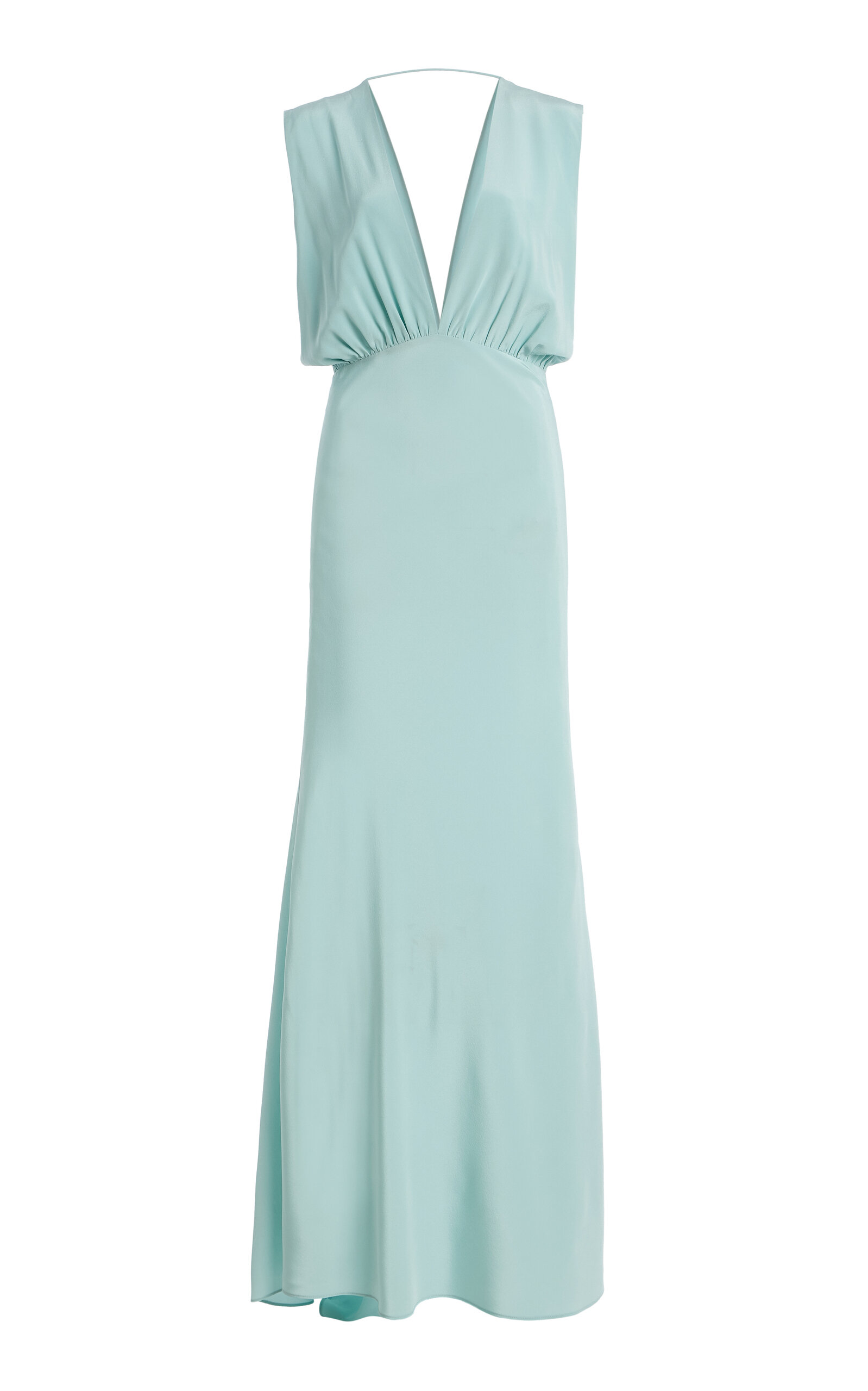 Elegant Sophisticated Fitted Mermaid Deep V-Neck Sleeveless Open Back Maxi Formal Evening Dresses