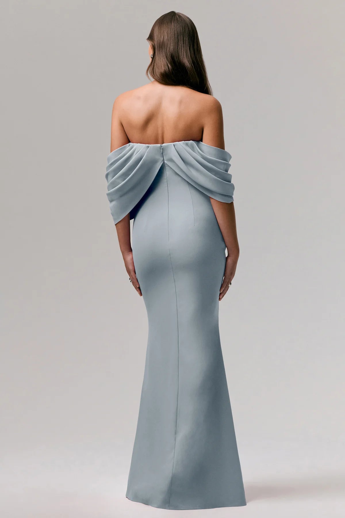 Elegant Draped Mermaid Strapless Off-Shoulder Zipper Back Floor-Length Bridesmaid Dresses