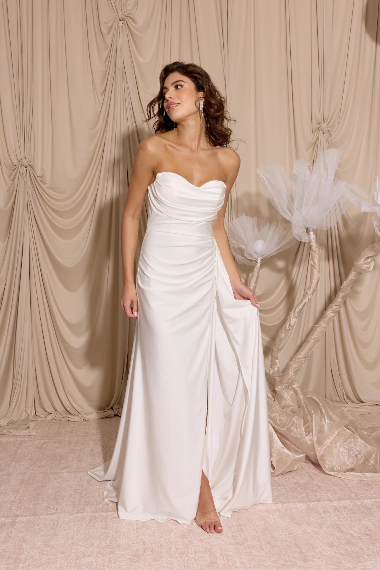 Elegant Mermaid Strapless Sweetheart Neck Sleeveless Floor Length Evening Dress