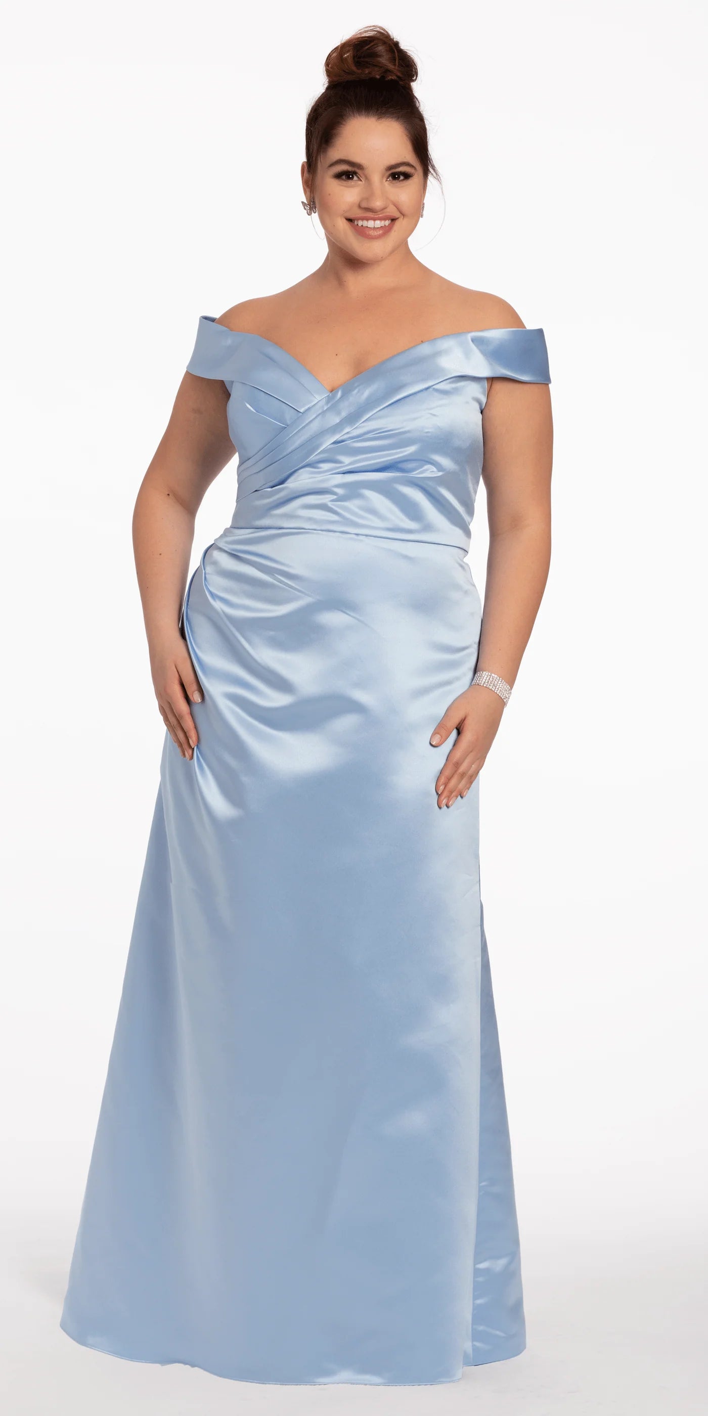 Elegant Satin Mermaid Off-the-Shoulder Ruched Floor Length Formal Evening Dress