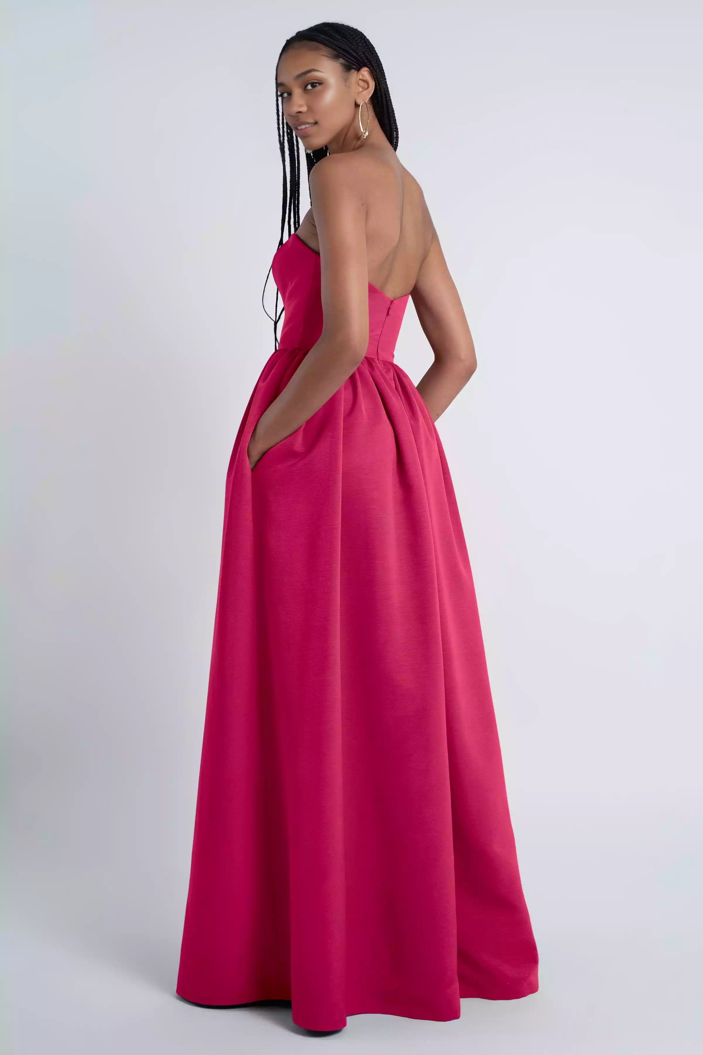 Exquisite straight neckline, pleated skirt, natural waist seam, fully lined back, middle zipper, Bridesmaid Dresses