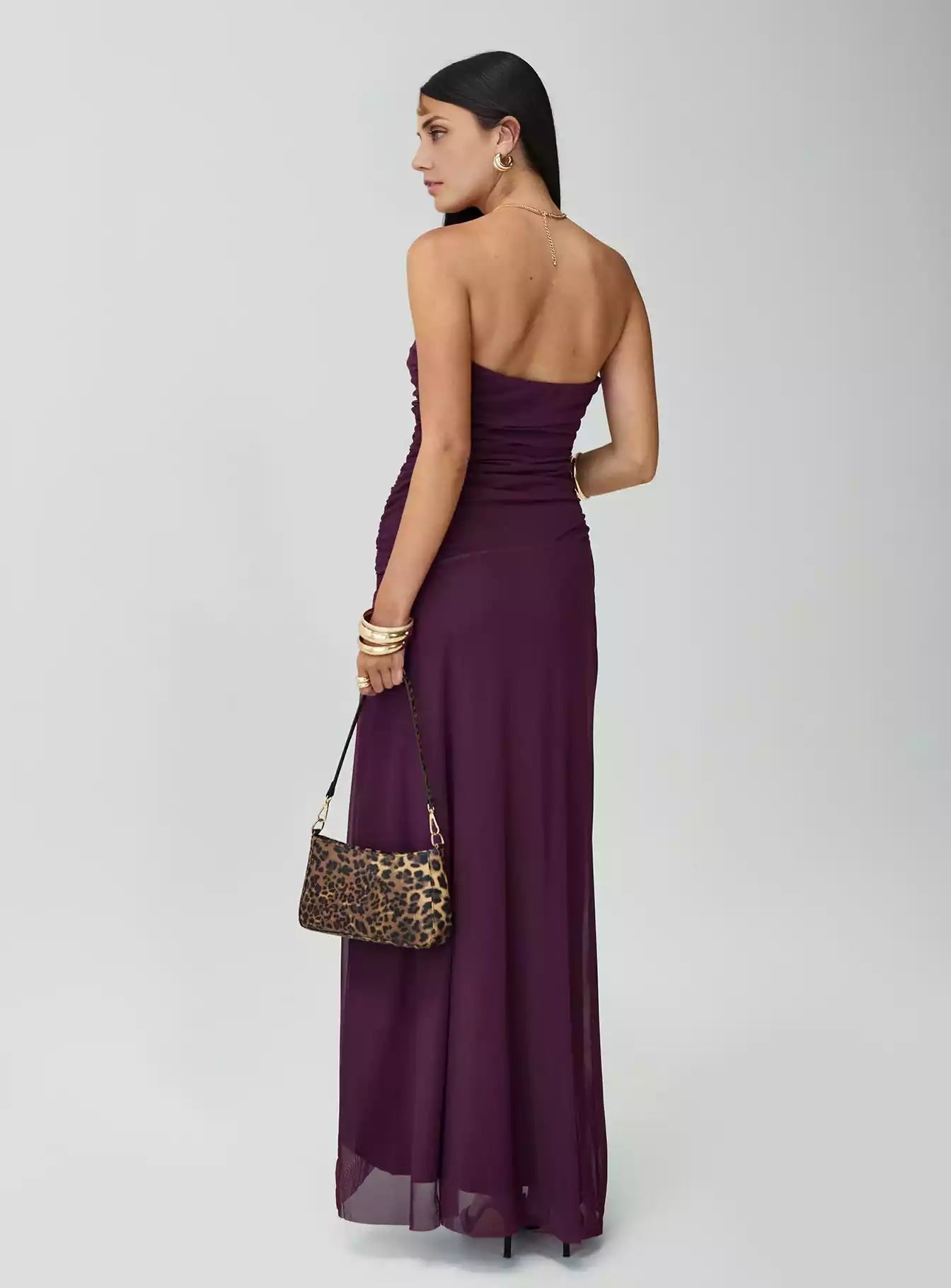 Eye catching strapless long pleated hem with high slit and fully lined Prom Dresses