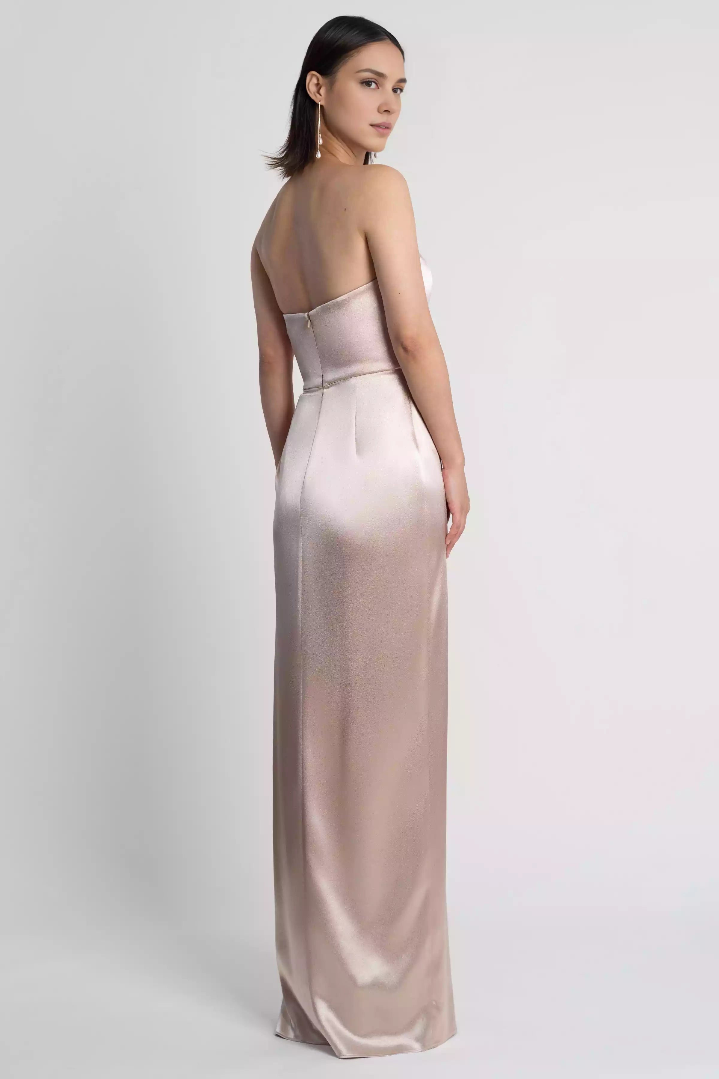 Fashionable off shoulder round neck, natural waist seam, side slit, tight corset, back middle zipper Prom Dresses