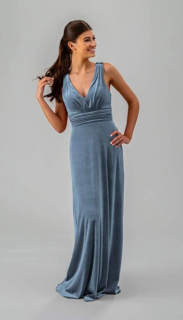Flowy Chiffon A-Line Off-Shoulder Ruffled Short Sleeve Zipper Back Floor-Length Bridesmaid Dresses