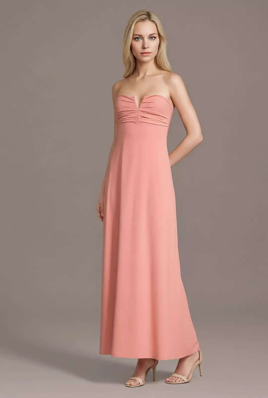 Flowy Chiffon A-Line Strapless Sweetheart Sleeveless Simple Back Floor-Length Mother of the Bride Dresses