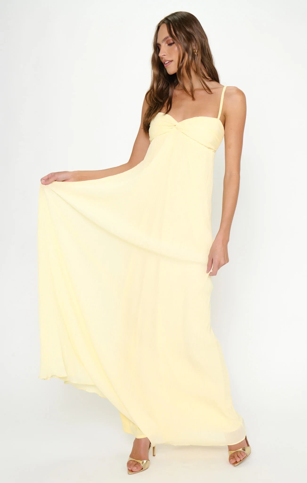 Flowy Chiffon A-Line Sweetheart Sleeveless Spaghetti Strap Back Floor-Length Bridesmaid Dresses