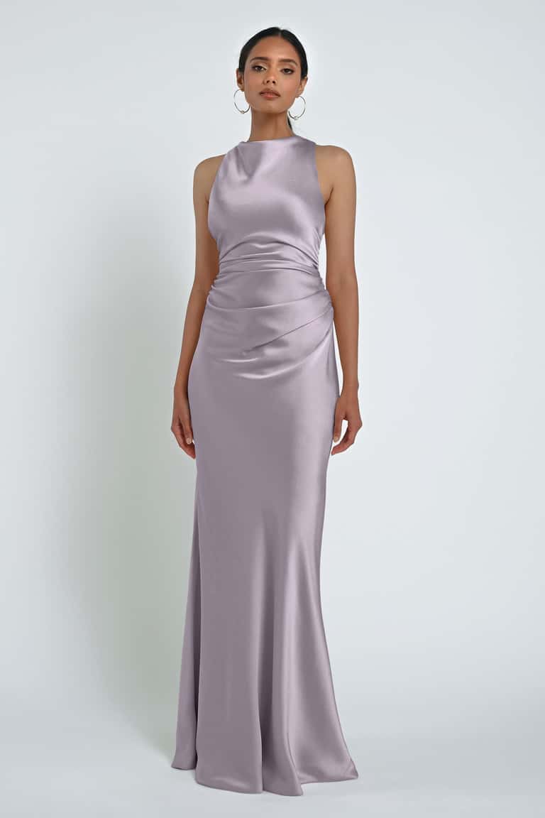 Form-Fitting High Neck Sleeveless Floor Length Mermaid Bridesmaid Dresses