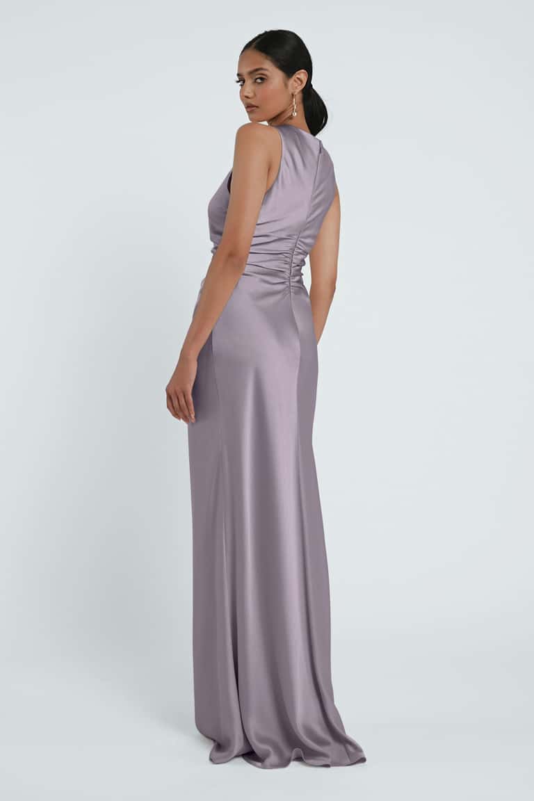 Form-Fitting High Neck Sleeveless Floor Length Mermaid Bridesmaid Dresses