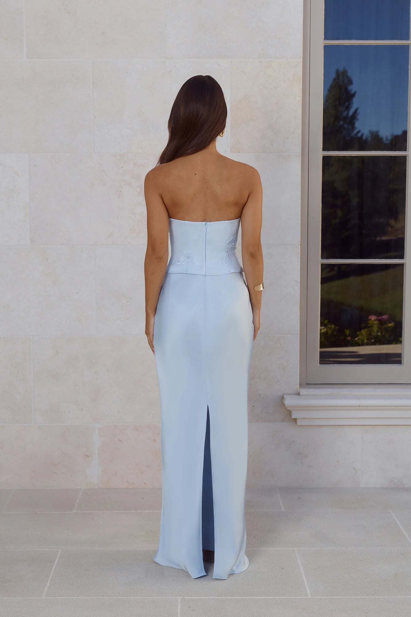 Form-Fitting Mermaid Strapless Sequin-Embellished Floor-Length Evening Dress