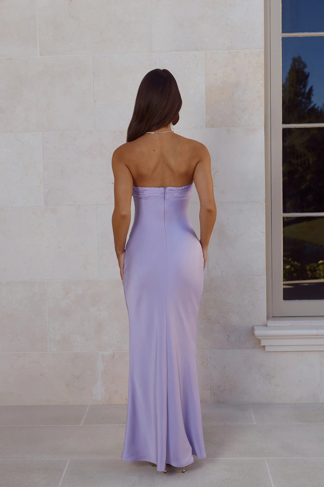 Form-Fitting Mermaid Strapless Twist-Bust Floor-Length Evening Dress