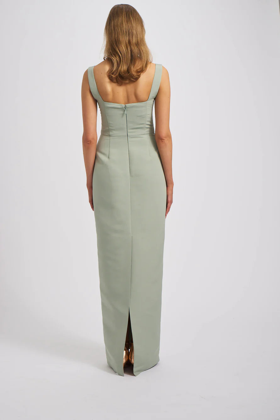 Form-Fitting Square Neck Sleeveless Floor Length Bridesmaid Dresses